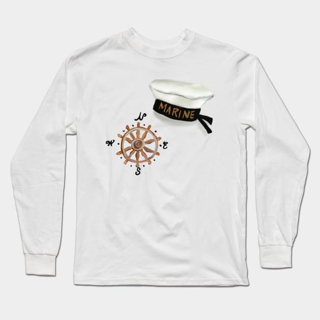 Marine Long Sleeve T-Shirt by CoteCreation